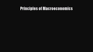 Principles of Macroeconomics  Free Books