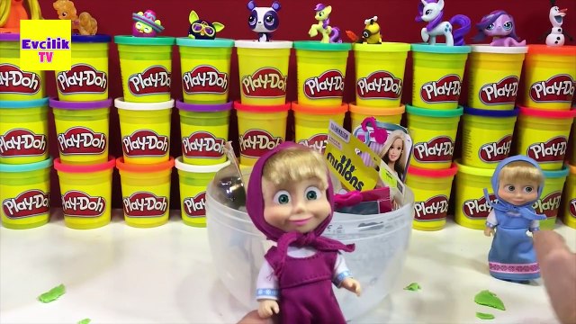 Oyun Hamuru Play Doh Maşa ile Koca Ayı Dev Sürpriz Yumurta EvcilikTV