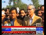 Imran Khan is talking to media - Zoo at Peshawar, on 03-02-2016