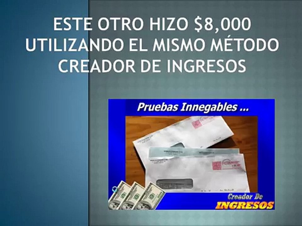 Creador de ingresos video1