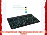 iClever? IC-BK04 Teclado Retroiluminado de 7 Colores y Brillo Ajustable Ultra Ligero y Delgado