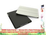KHOMO Funda iPad Air 1 - Carcasa Gris y Negra Protectora Ultra Delgada y Lig?ra con Smart Cover