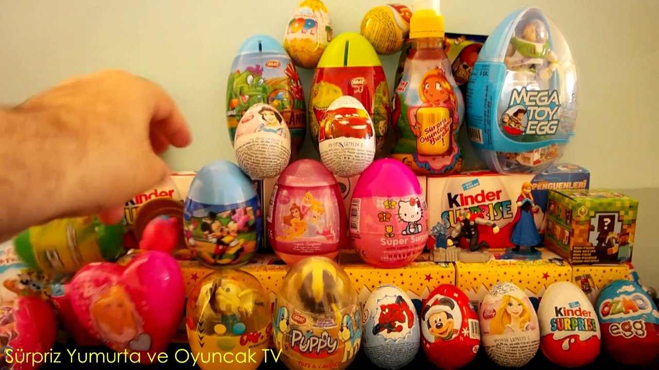 30 Surprise Eggs!!! Disney CARS MARVEL Spider Man SpongeBob HELLO KITTY PARTY ANIMALS Litt