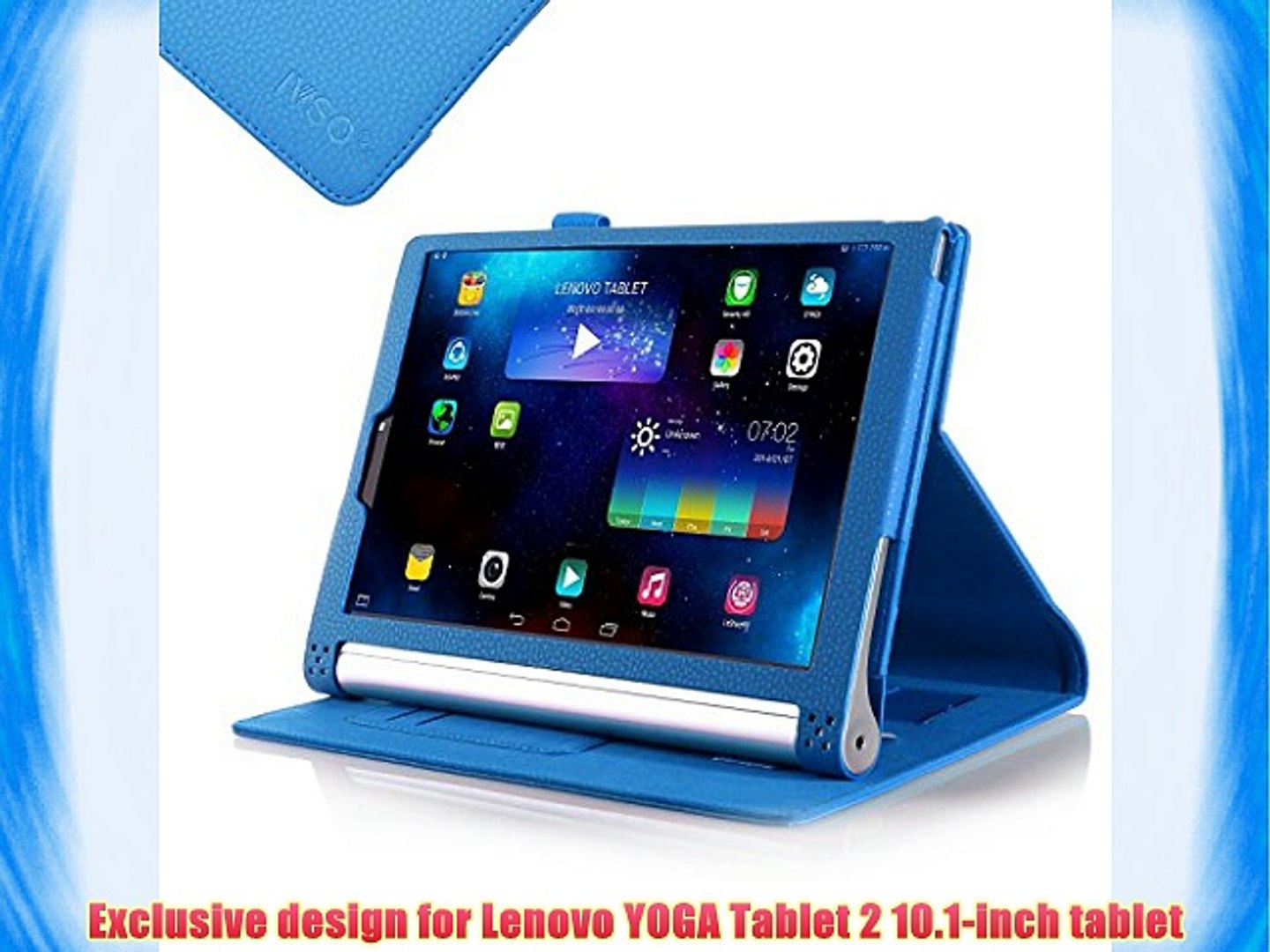 IVSO Slim-Book Funda de Cuero con Soporte para Lenovo YOGA Tablet 2  10.1-inch Tablet (Azul) - video Dailymotion