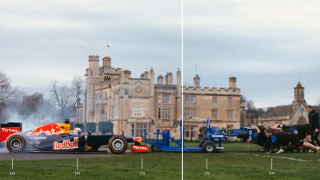 Red Bull F1 contra un equipo de rugby
