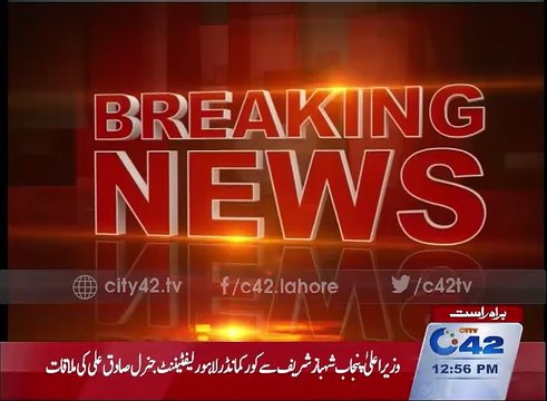 Punjab Chief Minister Shahbaz Sharif Sadiq Ali of Lahore Corps Commander Lieutenant General Meeting