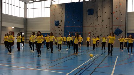 Flash mob des collégiens de Louis-Pasteur pour l'Euro 2016