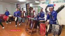 Japanese drummers beat stress - Японские барабанщики снимают стресс - 薩摩太鼓の抗鬱