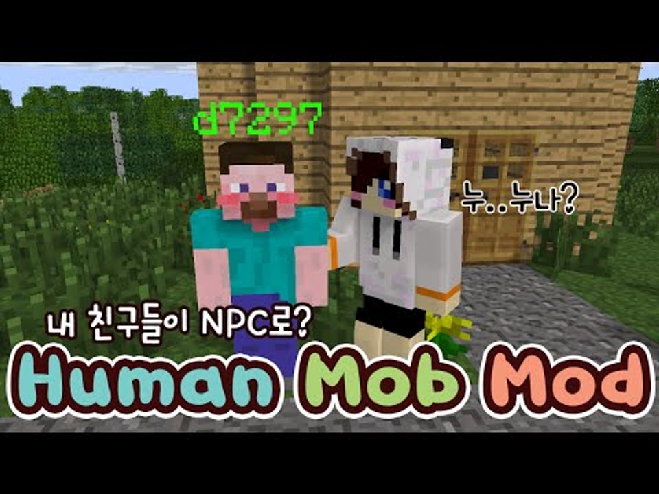내가 아는 친구들이..마크 NPC로 됐다고? 양띵크루 마크NPC로 만나보기! 마크 휴먼 몹 모드 [양띵TV눈꽃]minecraft Human mob mod