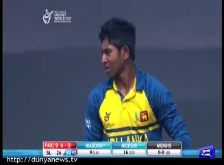 17-year-old Kamindu Mendis bowls with both arms .