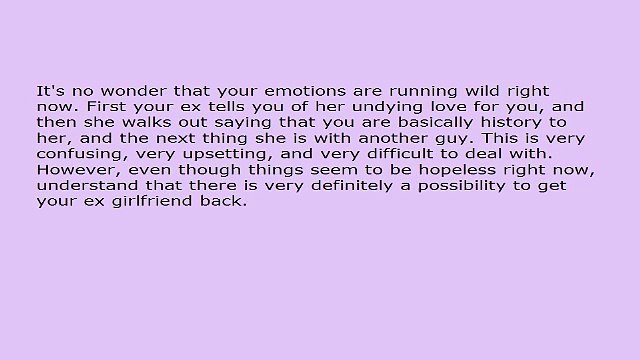 Is It Still Possible To Get Your Ex Girlfriend Back If There Is A New Guy In The Picture?.avi