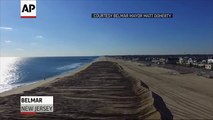 Raw: Drone Footage of N.J. Beach Storm Preps