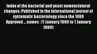 Index of the bacterial and yeast nomenclatural changes: Published in the International journal