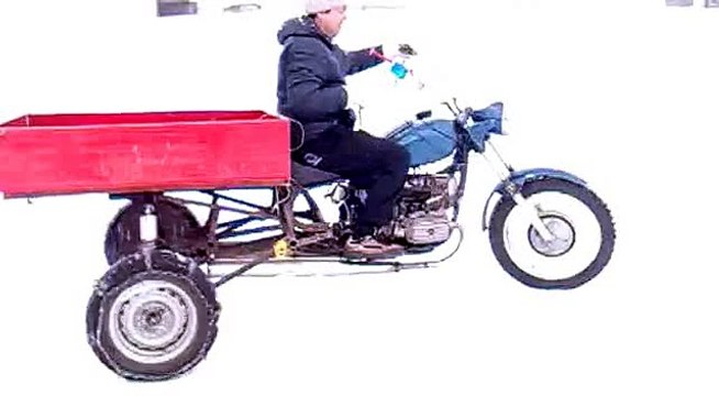 мотоцикл-трицикл.самоделка!тест-драйв!!!