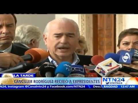 Delcy Rodríguez recibe a comisión de expresidentes invitados al país por la oposición