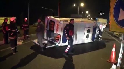 Aydın'da hasta taşıyan ambulans devrildi: 5 yaralı