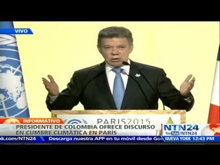 Download Video: La paz convertirá a guerrillas en aliadas contra el cambio climático: Santos en Cumbre del Clima