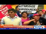 Trabajadores públicos de Lima marchan para exigir aumento salarial y evitar recorte de presupuesto