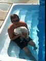 Bichon Frise Bonnie & Poodle LuLu take a swim then dry off