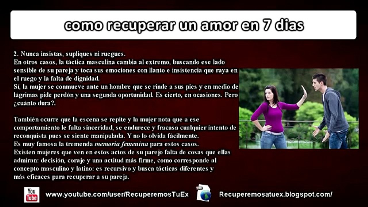 como recuperar un amor en 7 dias