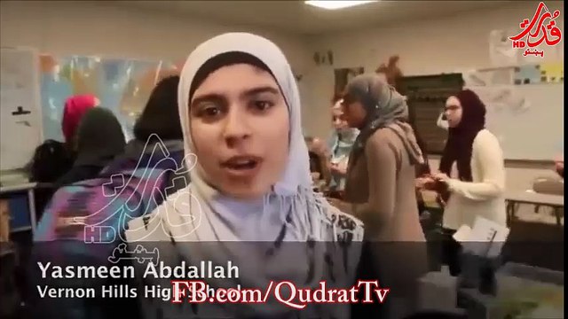 Students at an American school in solidarity with Muslim women wearing headscarves colleagues after demands ...-. Mp4