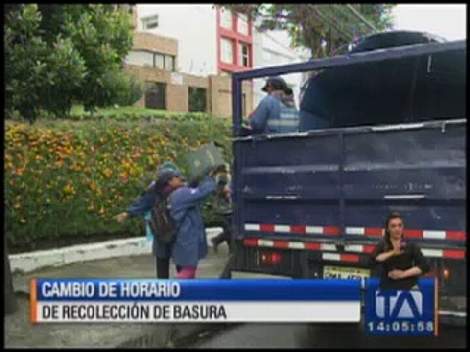 Cambio de horario en la recolección de basura