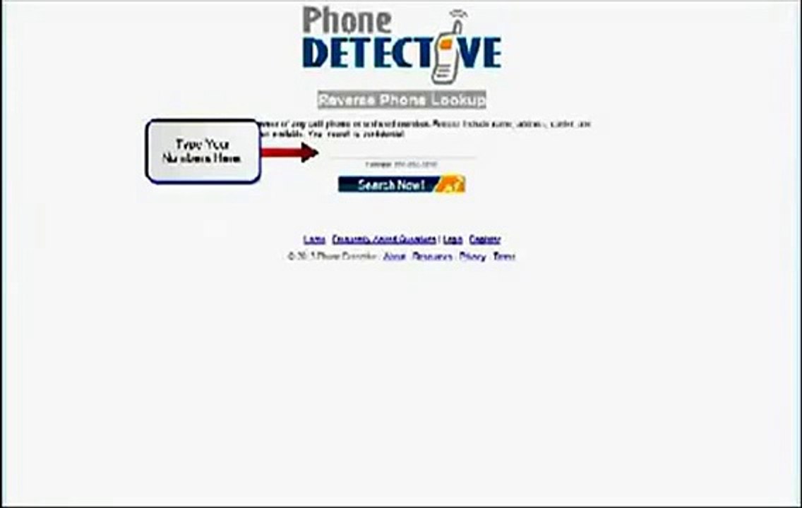 "Reverse Phone Detective" White Pages Online Directory