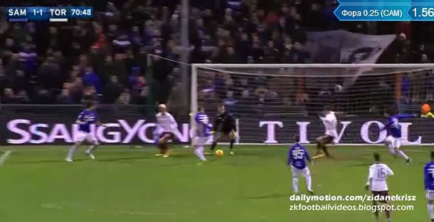 Andrea Belotti GOAL - Sampdoria 1-1 Torino 03.02.2016