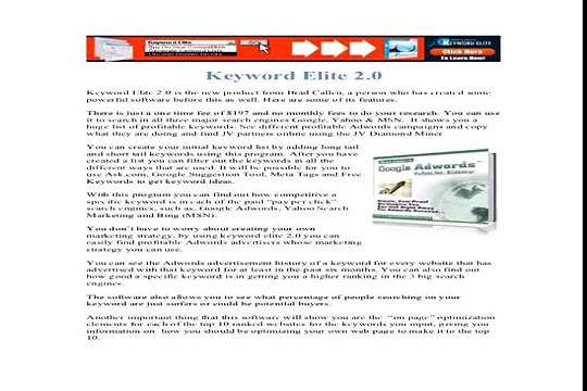 Keyword Elite 2.0: The New Generation Of Keyword Research Software! Review