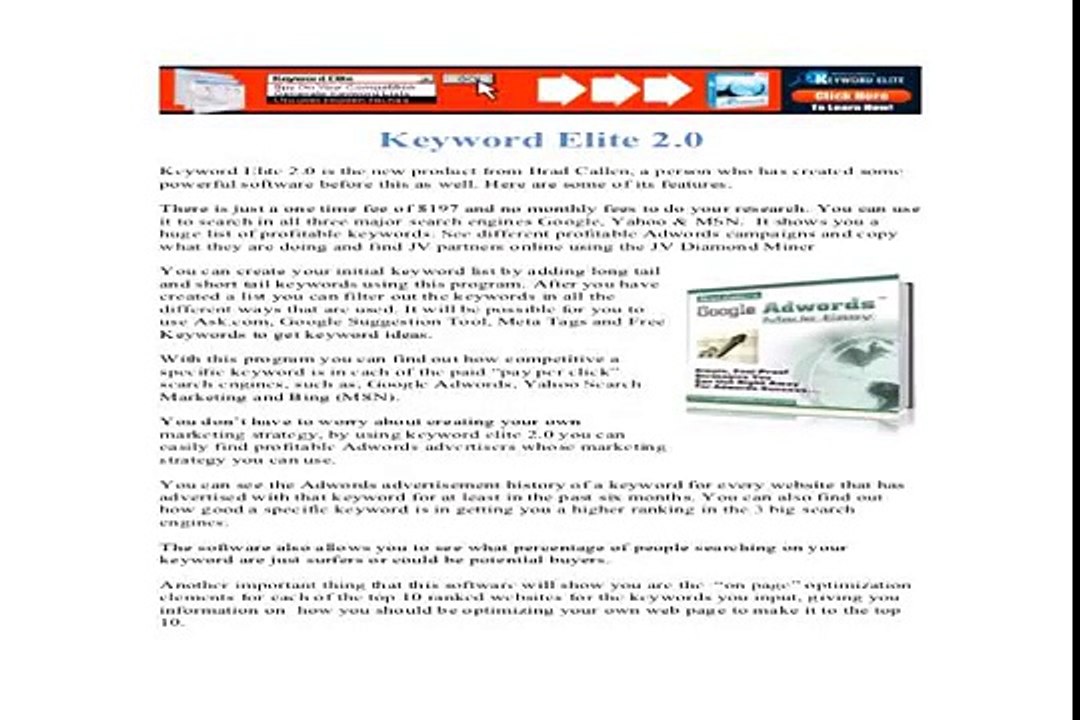 Keyword Elite 2.0: The New Generation Of Keyword Research Software! Review