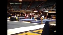 College gymnast during floor routine