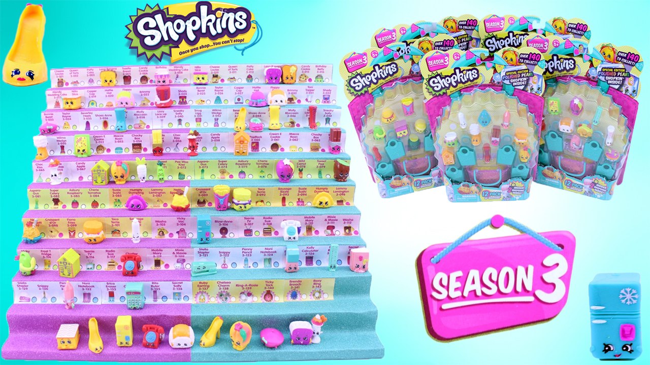 Shopkins Season 3 Unboxing - 12 Packs - Special Edition Polished Pearl Stationary