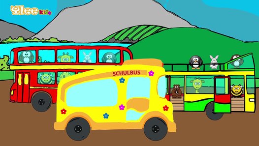 Las Ruedas Del Autobus Girando Van En Español