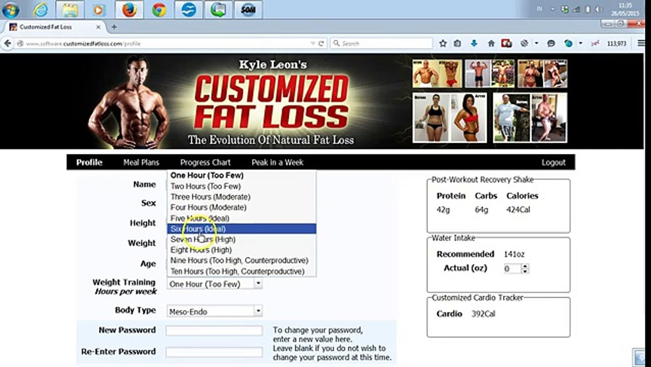Customized Fat Loss Review: Custom Meal Software