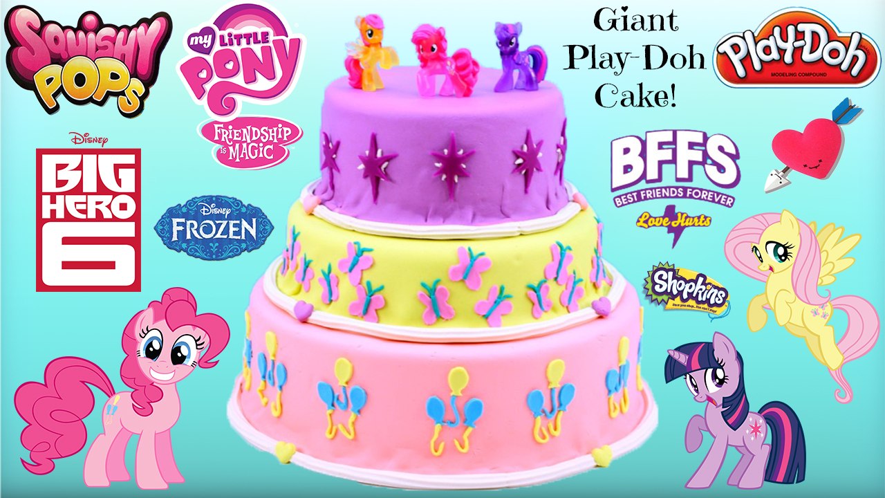 HUGE My Little Pony Play Doh Cake - Surprise Toys BFFS, Shopkins, Squishy Pops, Moofia