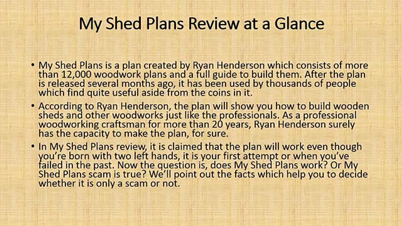 My Shed Plans Review