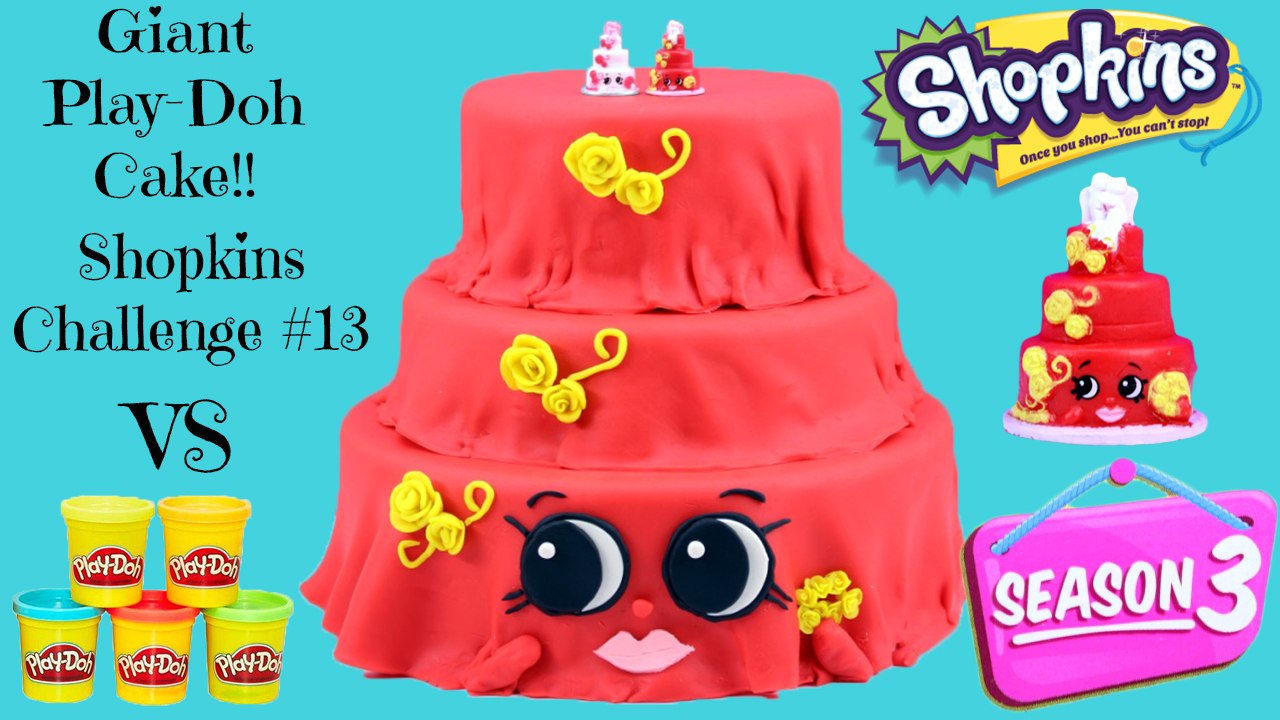 SEASON 3 SHOPKINS CHALLENGE #13 - GIANT Play Doh Cake Shopkins Wendy Wedding Cake