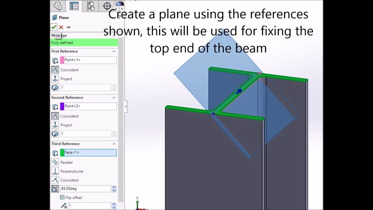 SolidWorks Simulation Premium Tutorial: Critical Buckling Load (Roller Fixed Case)