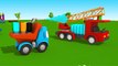 TOW TRUCK Cartoons Leos FIRE TRUCK PAINTING Games & Construction Puzzles!