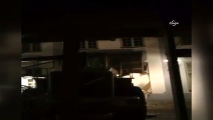 İş makinasıyla banka soygunu kamerada