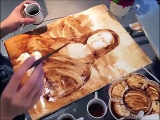 Woman Recreates the Mona Lisa With Coffee
