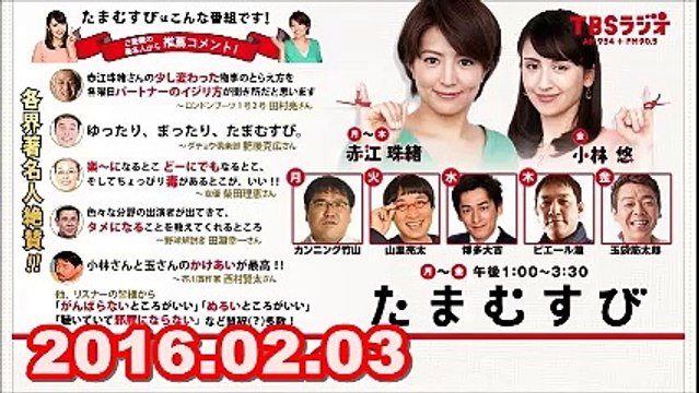 【2016.02.04】　赤江珠緒 たまむすび　木曜パートナー（ピエール瀧）　ゲスト：せんだみつお　1/2