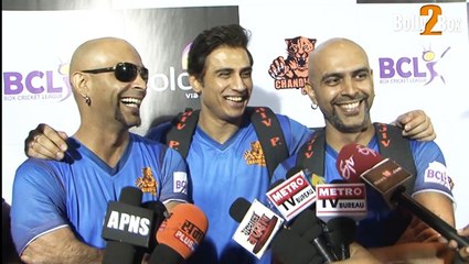 Raghu Ram and Rajiv Laxman at BCL Cricket Team Chandigarh Cubs Media Interaction