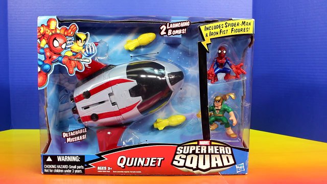 Marvel Super Hero Squad Quinjet With Spider-man Iron Fist Wolverine Electro Doctor Doom