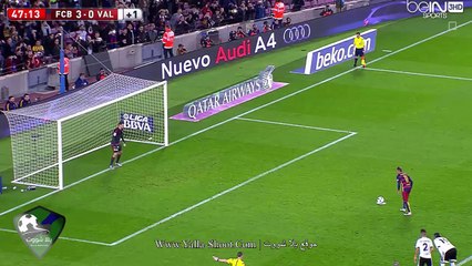 ركلة جزاء ضائعة من نيمار امام فالنسيا