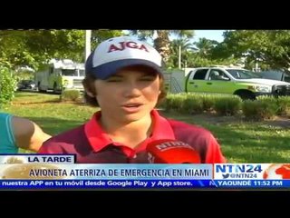 Avioneta aterriza de emergencia en campo de golf en Miami y genera pánico entre los testigos