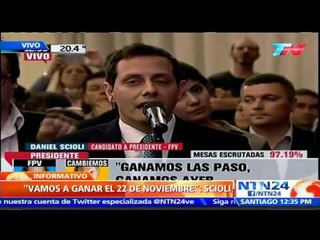 Candidato Daniel Scioli: El 22 de noviembre los argentinos decidirán qué tipo de país quieren