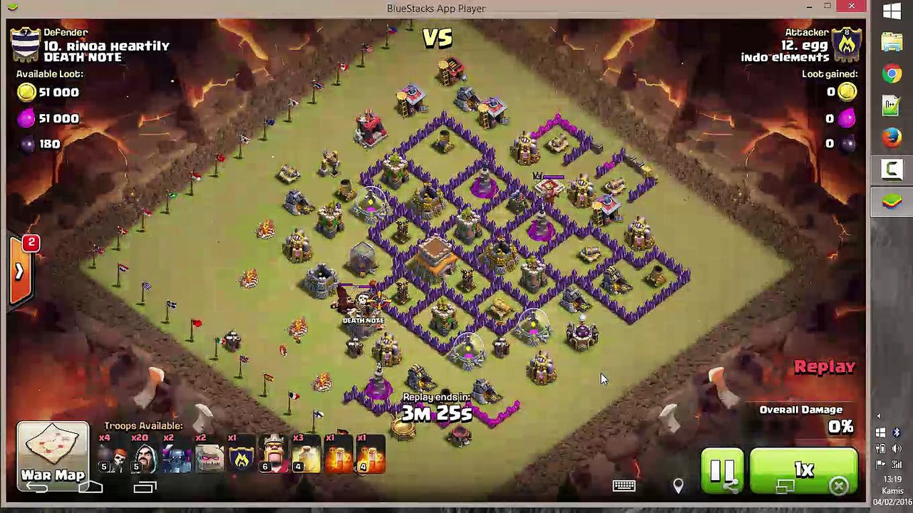 war coc indo elements vs death note part 4