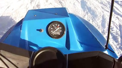 разгон снегохода рысь,пружина варика затянута на макс,карбюратор к68