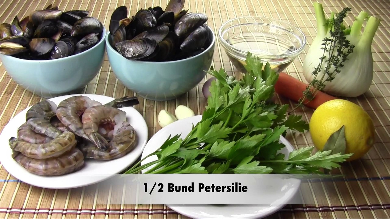 Muscheltopf mit Garnelen und Röstbrot  Rezept